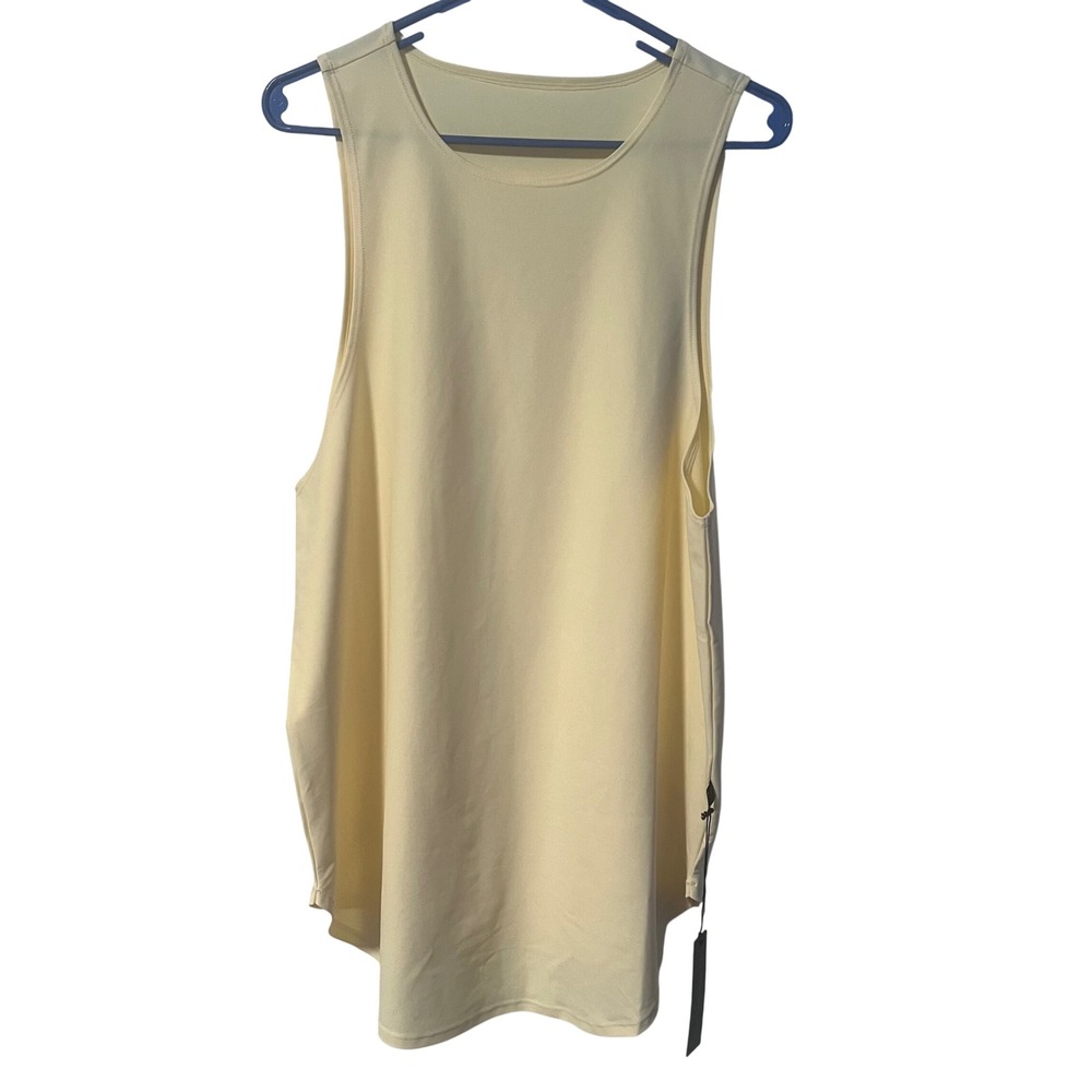 STLR Aesthetics Women Pale Yellow Longline Athletic Tank‎ Top Size M NEW
